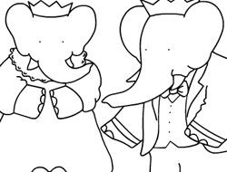 Babar and Badou Coloring