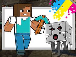 Play Easy Kids Coloring Mineblox game free online