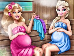 Cute Mommies Pregnant Sauna