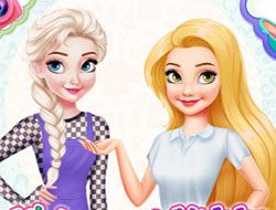 Elsa and Rapunzel College Girls em Jogos na Internet