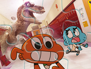 Gumball Darwin and T-Rex Jigsaw