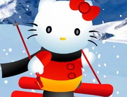 Hello Kitty Skiing