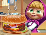 Masha Cooking Big Burger