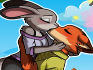 Nick and Judy Kissing