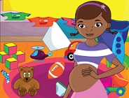 Pregnant Doc McStuffins Cleaning Baby Room