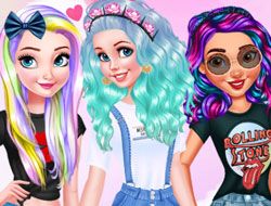 Princesses Pastel Hairstyles 