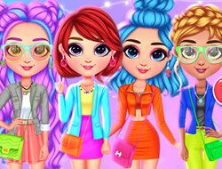 Rainbow Girls Neon Fashion