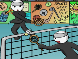 Stick Figure Badminton