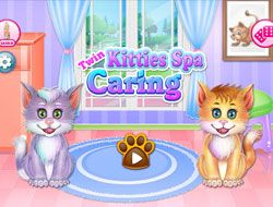Twin Kitties Spa Caring