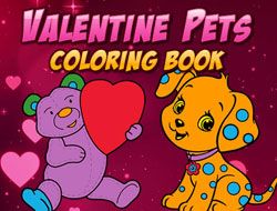 Valentine Pets Coloring Book