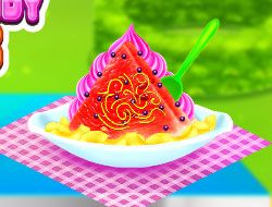 Watermelon Ice Cream And Candy Cooking